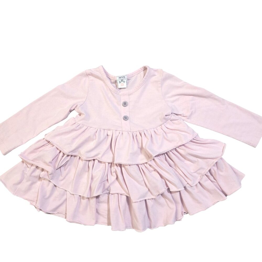 BMG Kids Girl Ruffle boutique Long-Sleeve Dress Pink size L